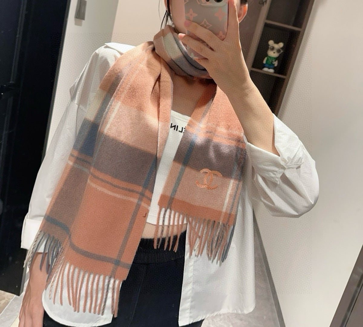 CC 25s Scarf 180cm Camel Brown Cashmere 973464