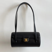 Chanel 2026 Bowling Ball Cylinder Bag Black Caviar Leather