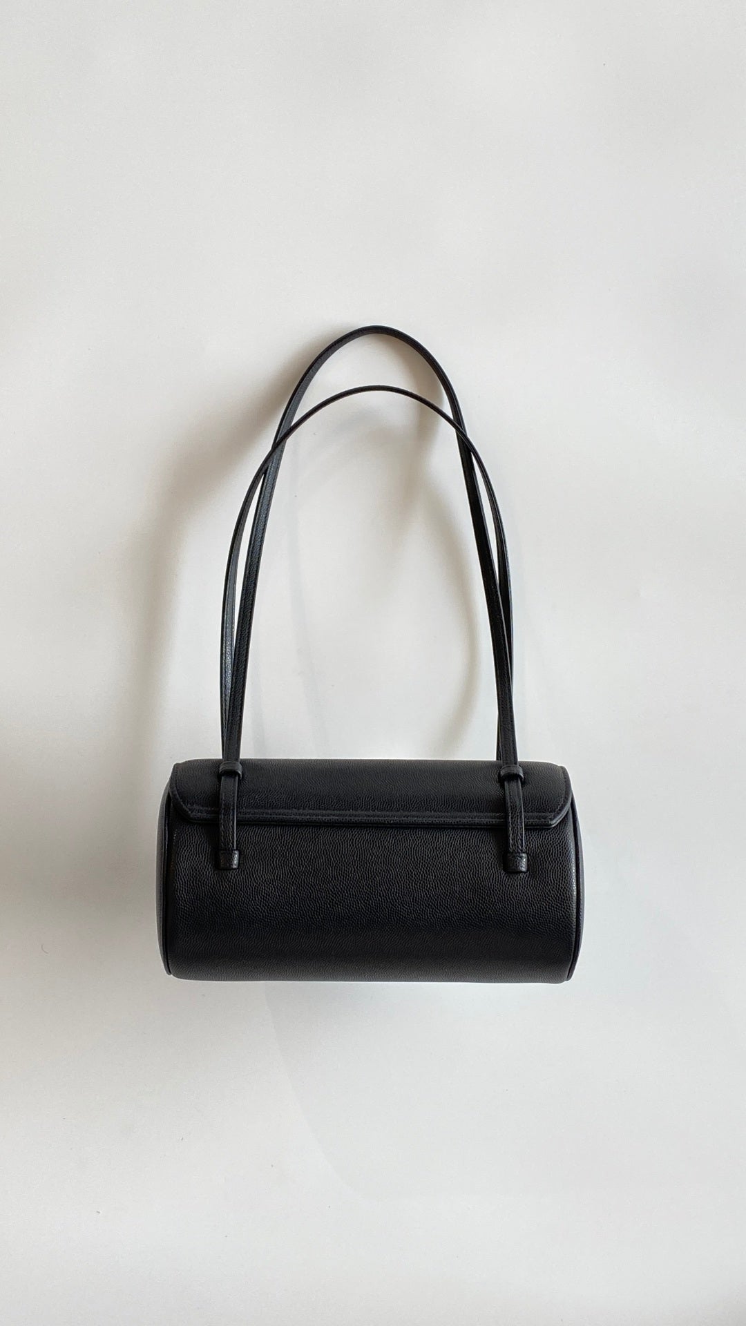 Chanel 2026 Bowling Ball Cylinder Bag Black Caviar Leather