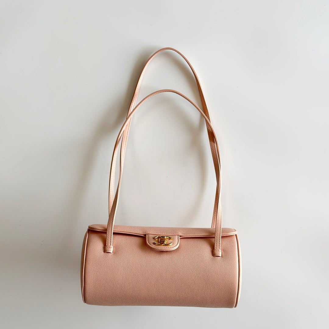 Chanel 2026 Bowling Ball Cylinder Bag Caviar Leather