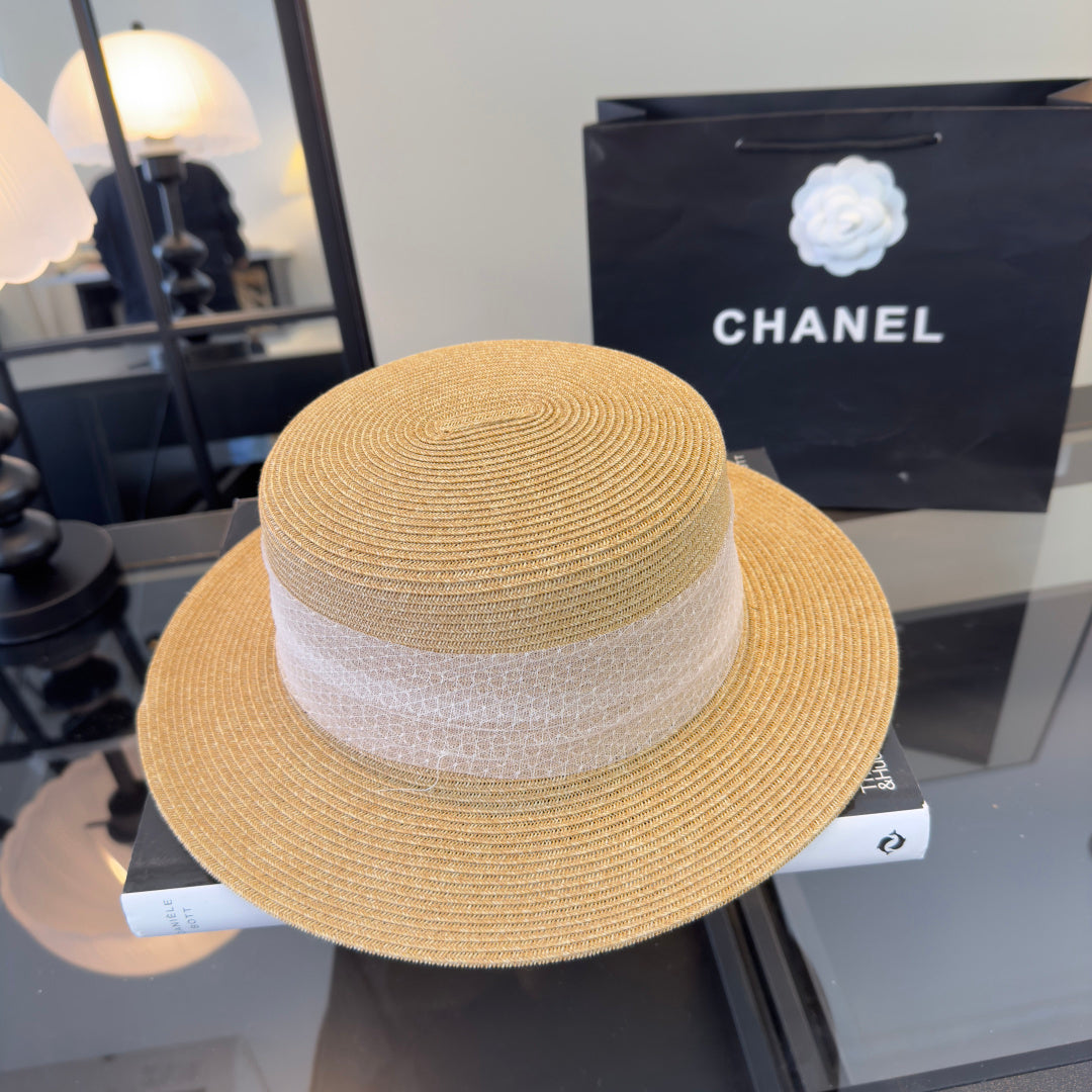 Chanel Lace Flower Straw Hat 323563