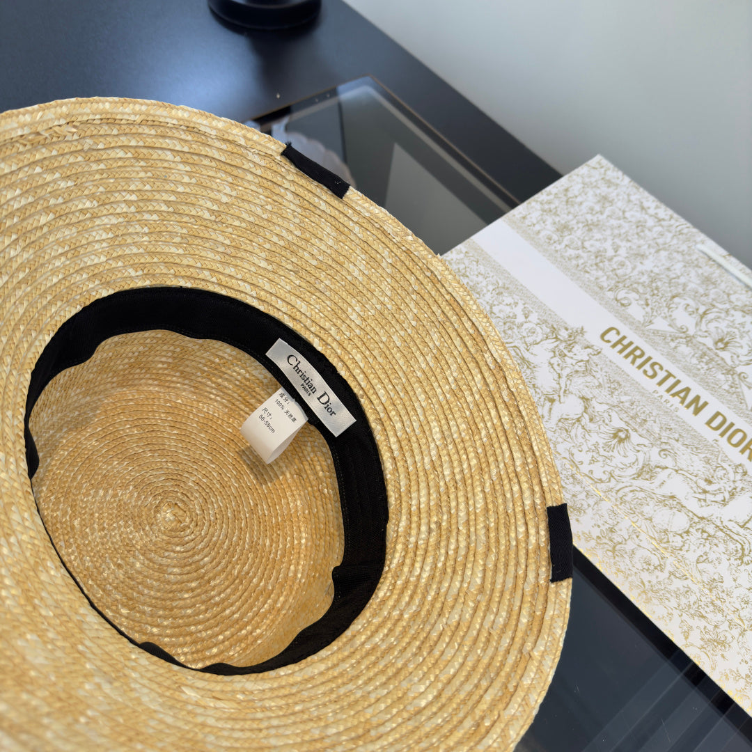 Dior Bow Straw Hat 400886