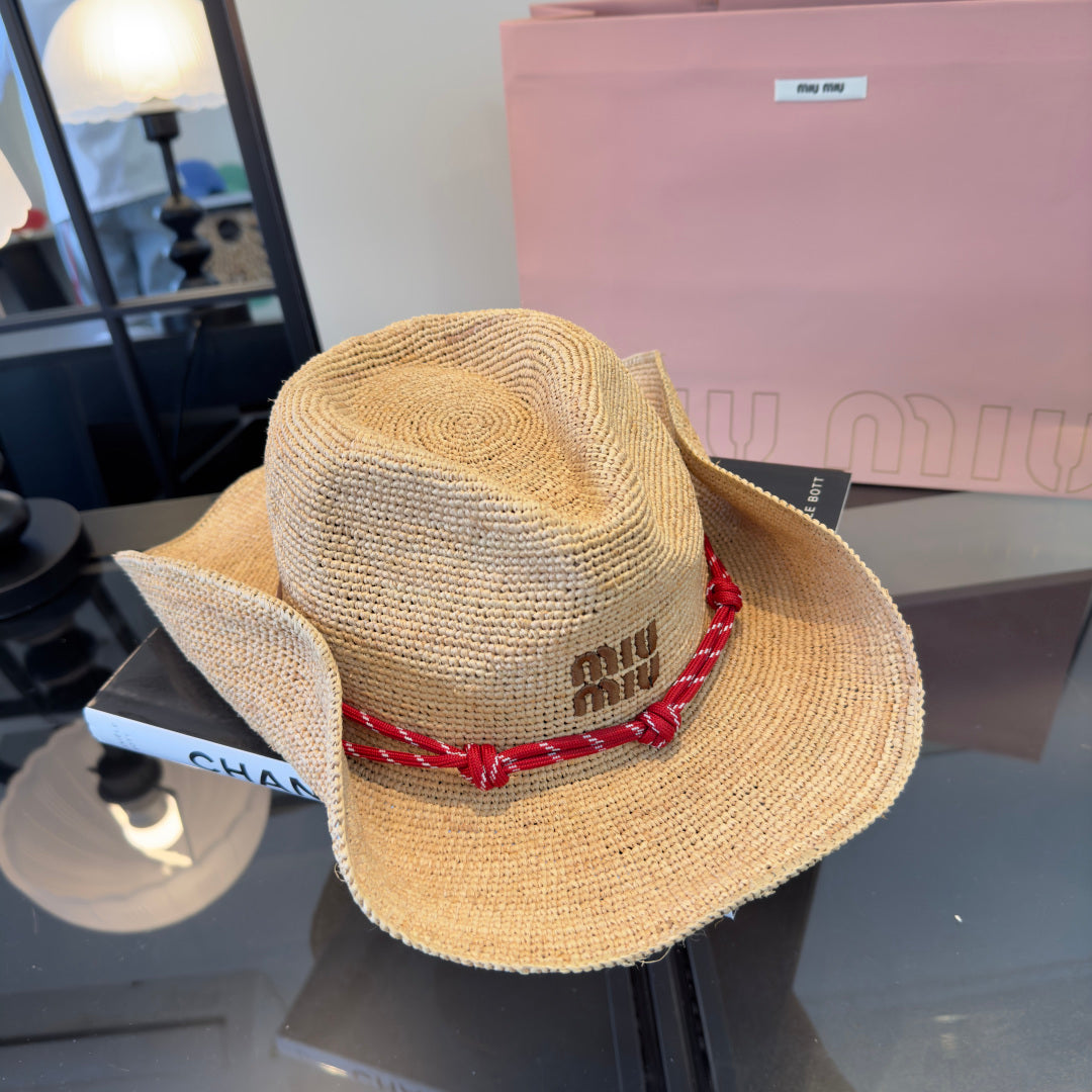 Miumiu Straw Cowboy Hat 221066