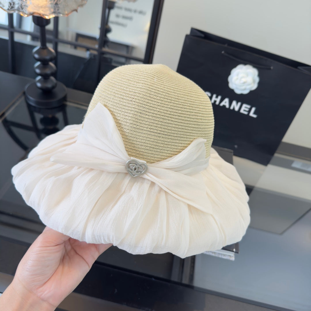 Chanel Bow-tie Beige Cream Bucket Hat 269014