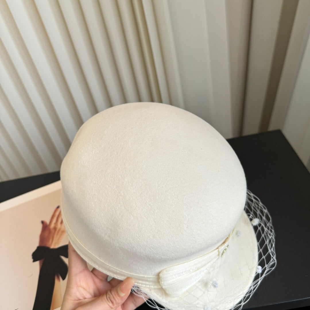 Chanel Cream-white Felt Hat 412823