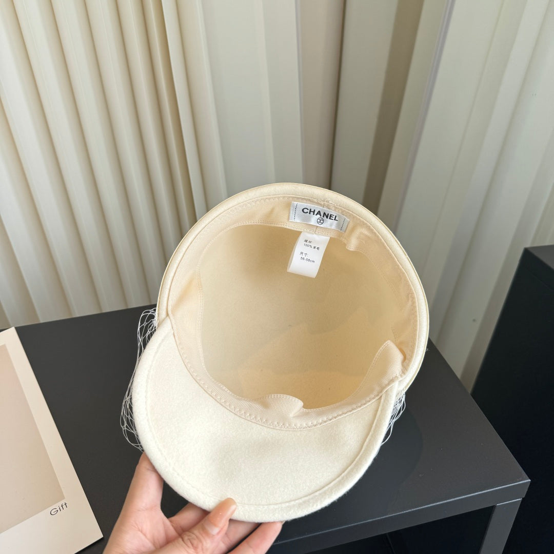 Chanel Cream-white Felt Hat 412823