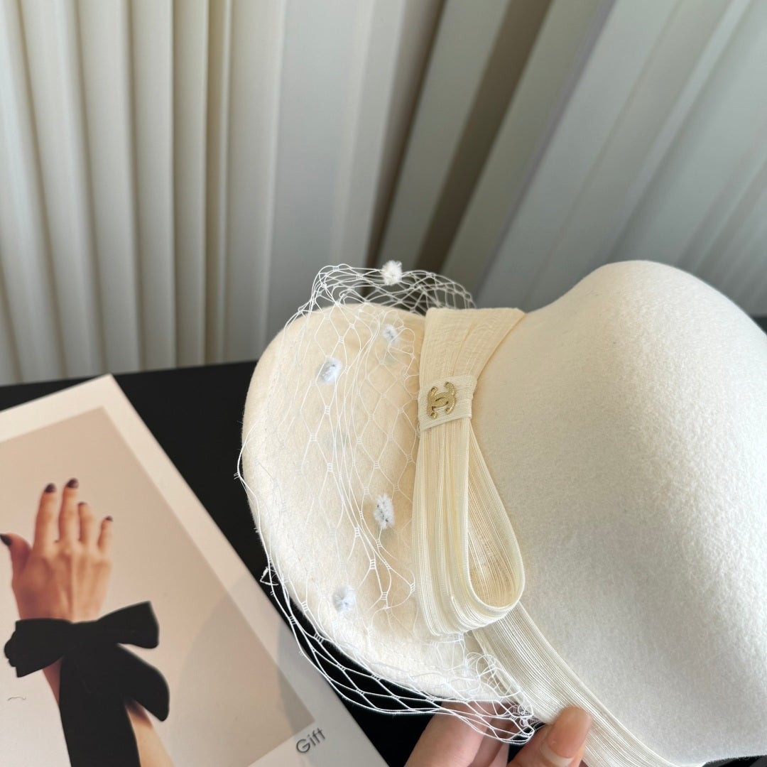Chanel Cream-white Felt Hat 412823