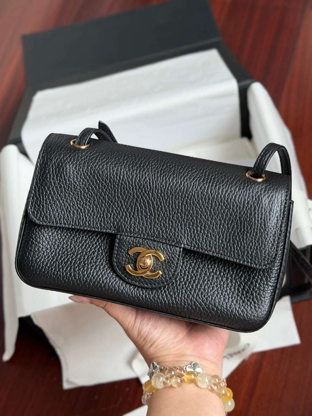 Chanel 2026 Mini Flap Bag 20cm Denim And Grained Calfskin