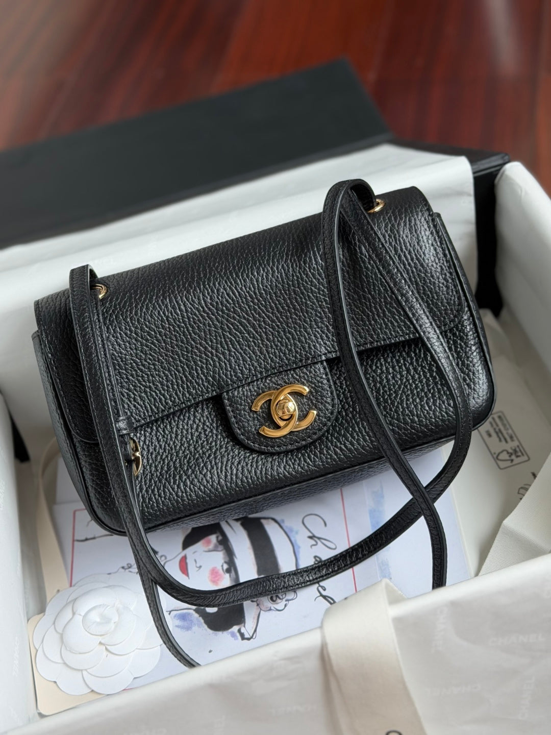 Chanel 2026 Mini Flap Bag 20cm Denim And Grained Calfskin