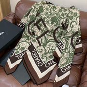 CC 25s Scarf 140cm Green Brown Cashmere 965406