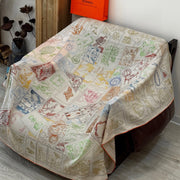 HM 25s Velvet Square Scarf 140cm Light Beige Cashmere Silk 970938