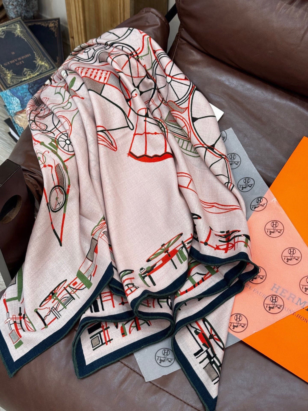 HM 25s Amazing Reversible Scarf 140cm Light Pink Cashmere Silk 970960