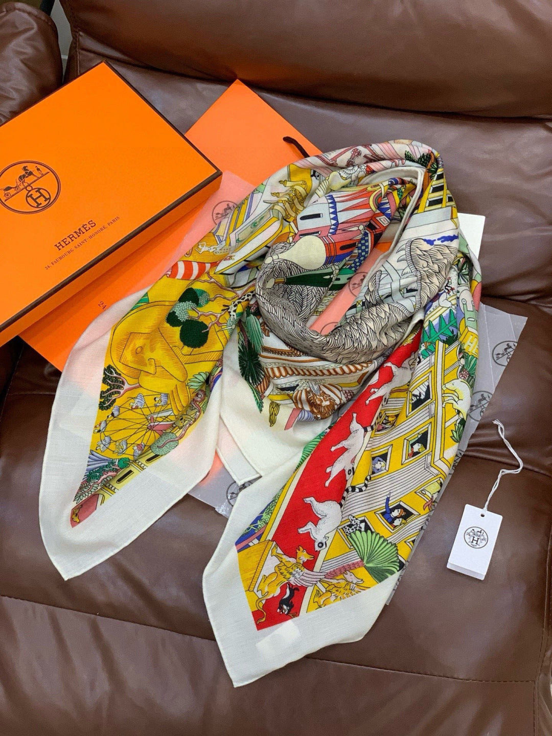 HM 25s The King Scarf 140cm Multicolor Cashmere 973042