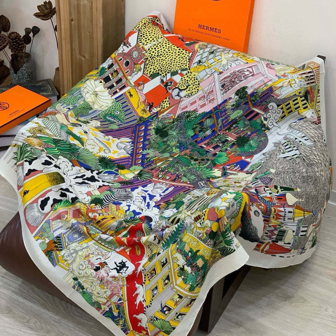 HM 25s The King Scarf 140cm Multicolor Cashmere 973042