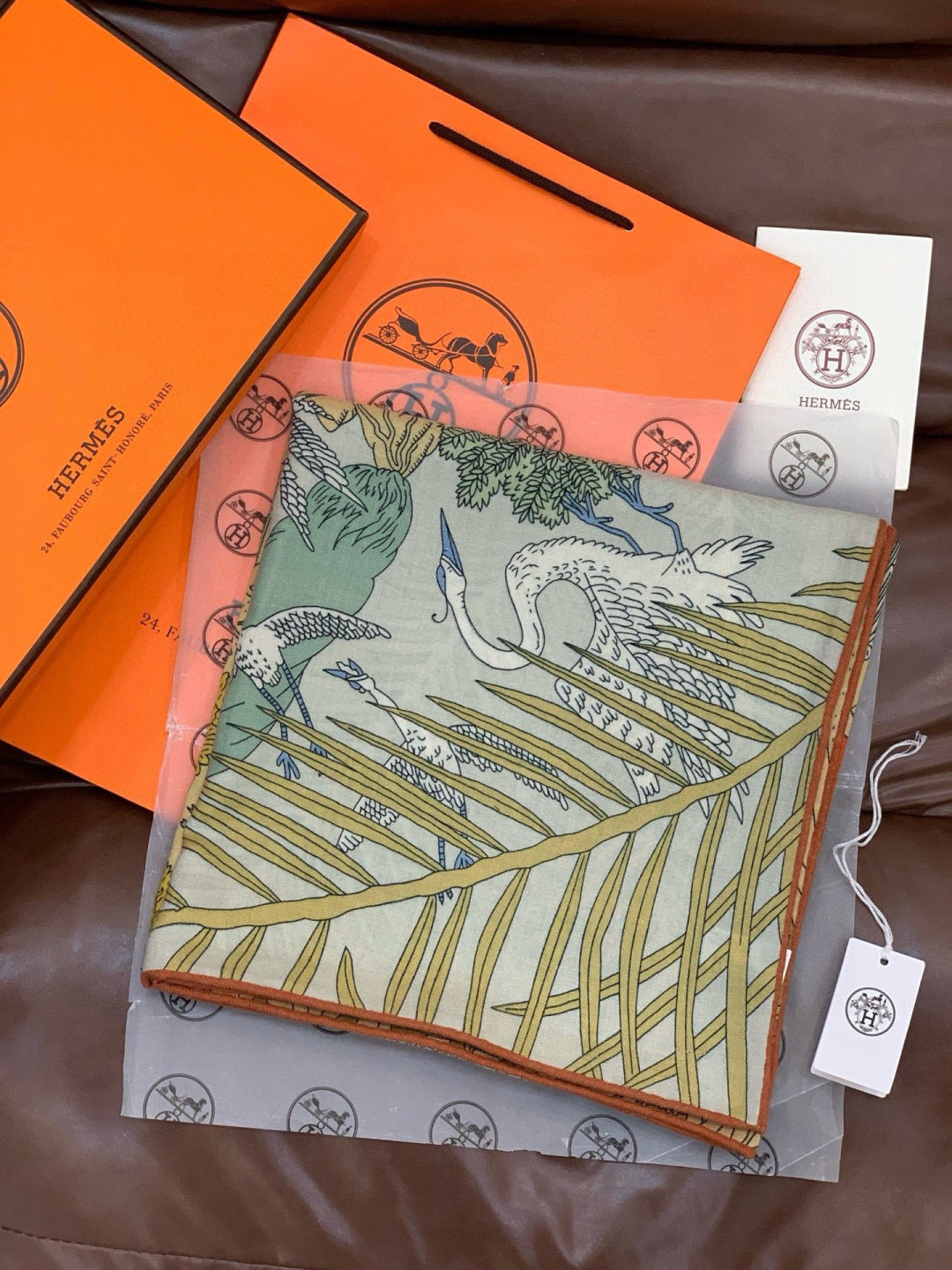 HM 25s The King Scarf 140cm Green Pink Cashmere 973043