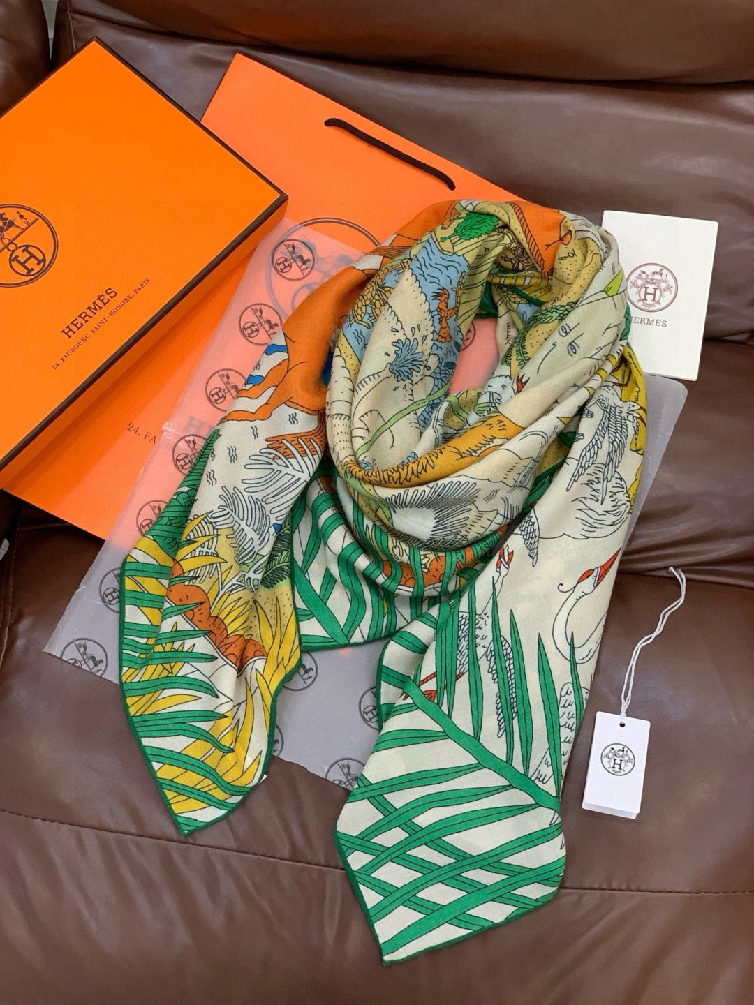 HM 25s The King Scarf 140cm Green Cashmere 973045