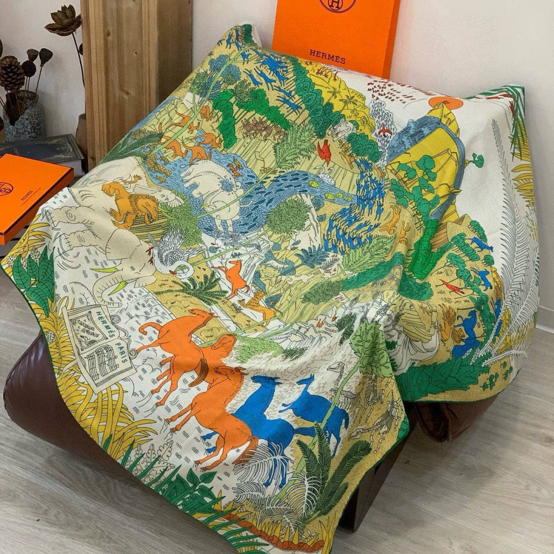 HM 25s The King Scarf 140cm Green Cashmere 973045