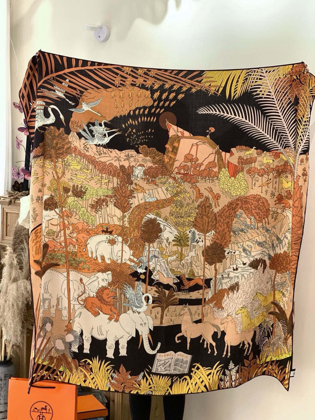 HM 25s The King Scarf 140cm Brown Black Cashmere 973046