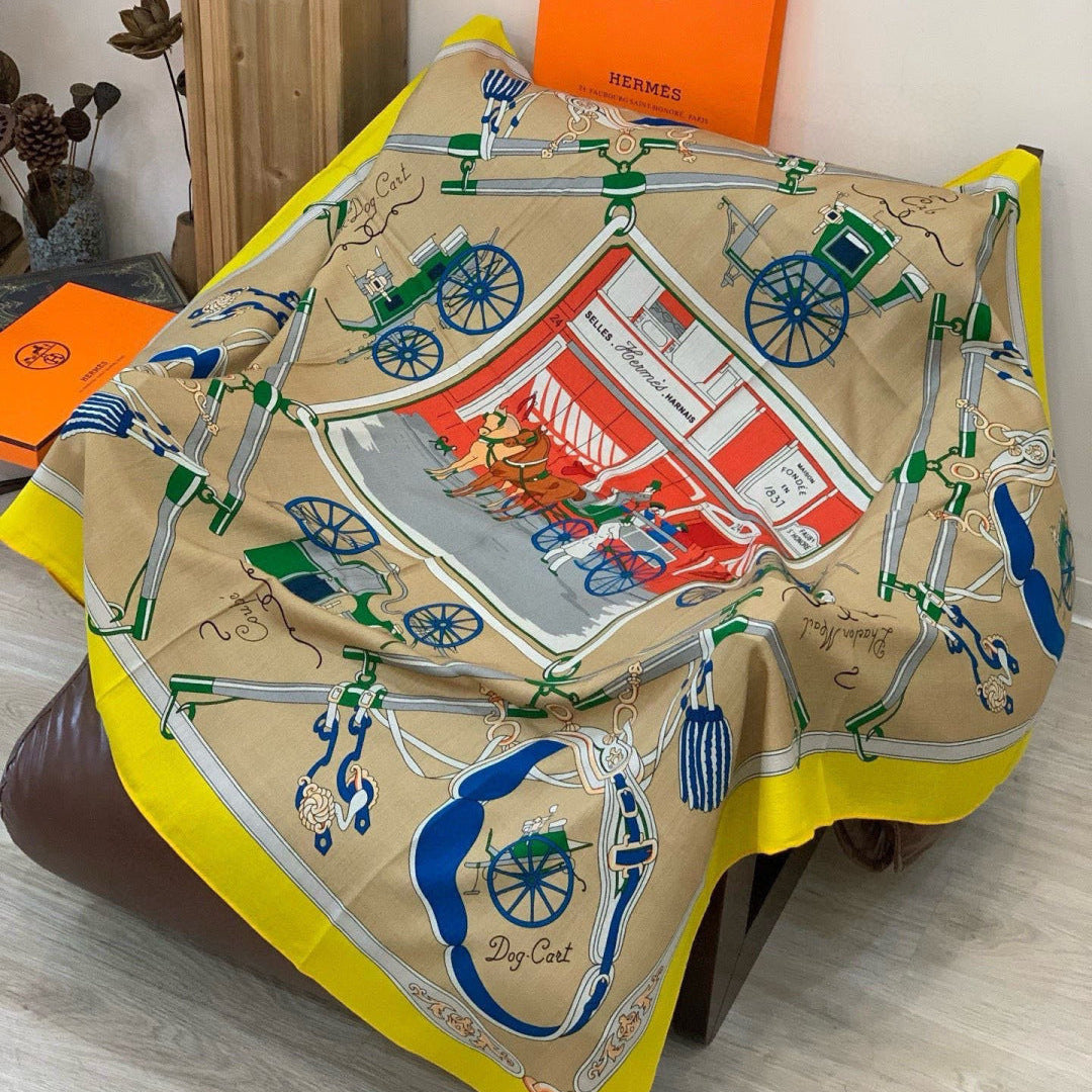 HM 25s The King Scarf 140cm Dark Beige Yellow Cashmere 973050