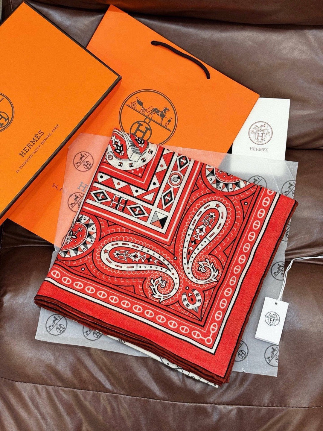 HM 25s Reversible Scarf 140cm Red Cashmere 976275