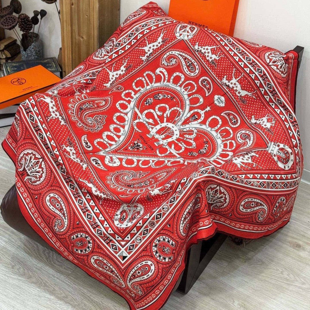 HM 25s Reversible Scarf 140cm Red Cashmere 976275