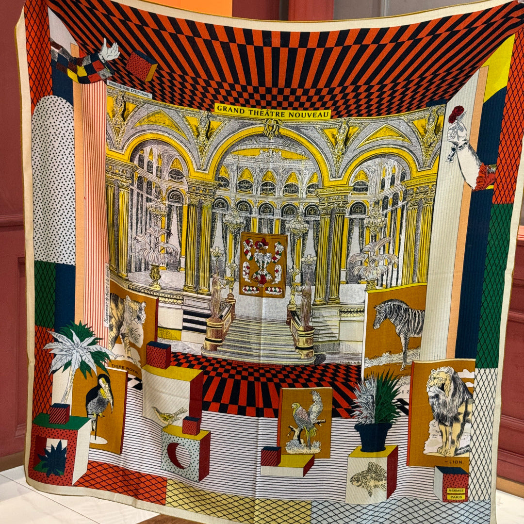 HM 25s Reversible Scarf 140cm Beige Red Cashmere 976277