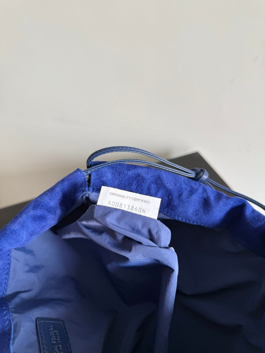 Bottega Veneta 2026 Dust Bag 32cm Blue Suede 137068