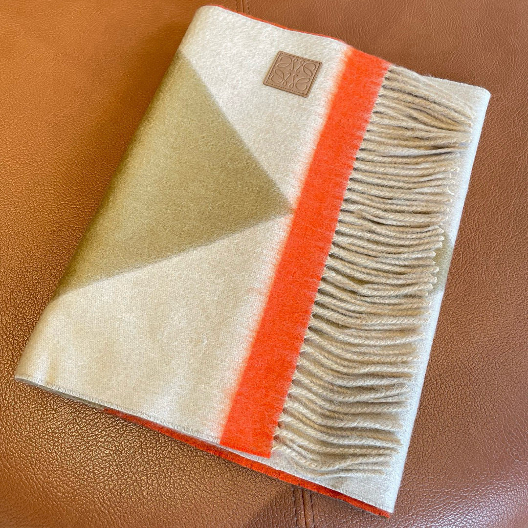 Loewe Scarf 180CM Orange Beige Cashmere 967039
