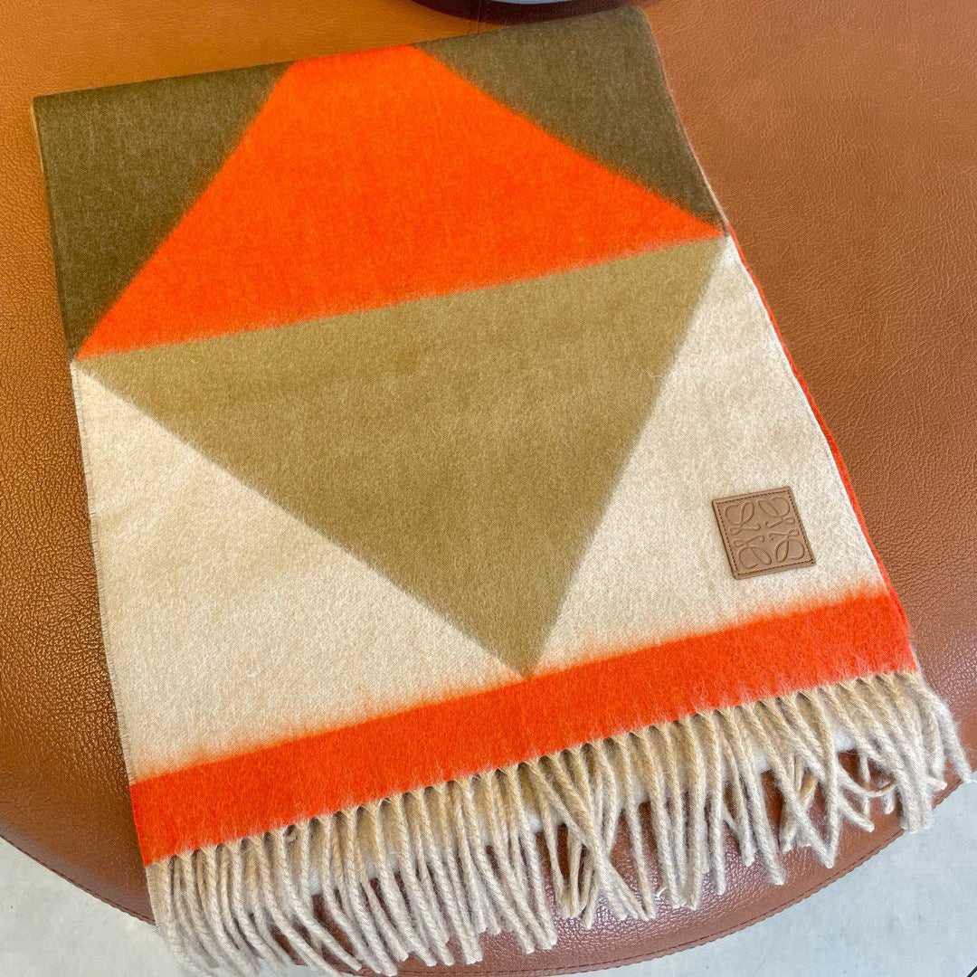 Loewe Scarf 180CM Orange Beige Cashmere 967039