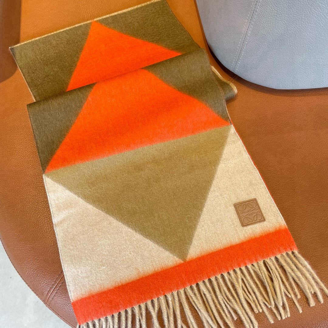 Loewe Scarf 180CM Orange Beige Cashmere 967039