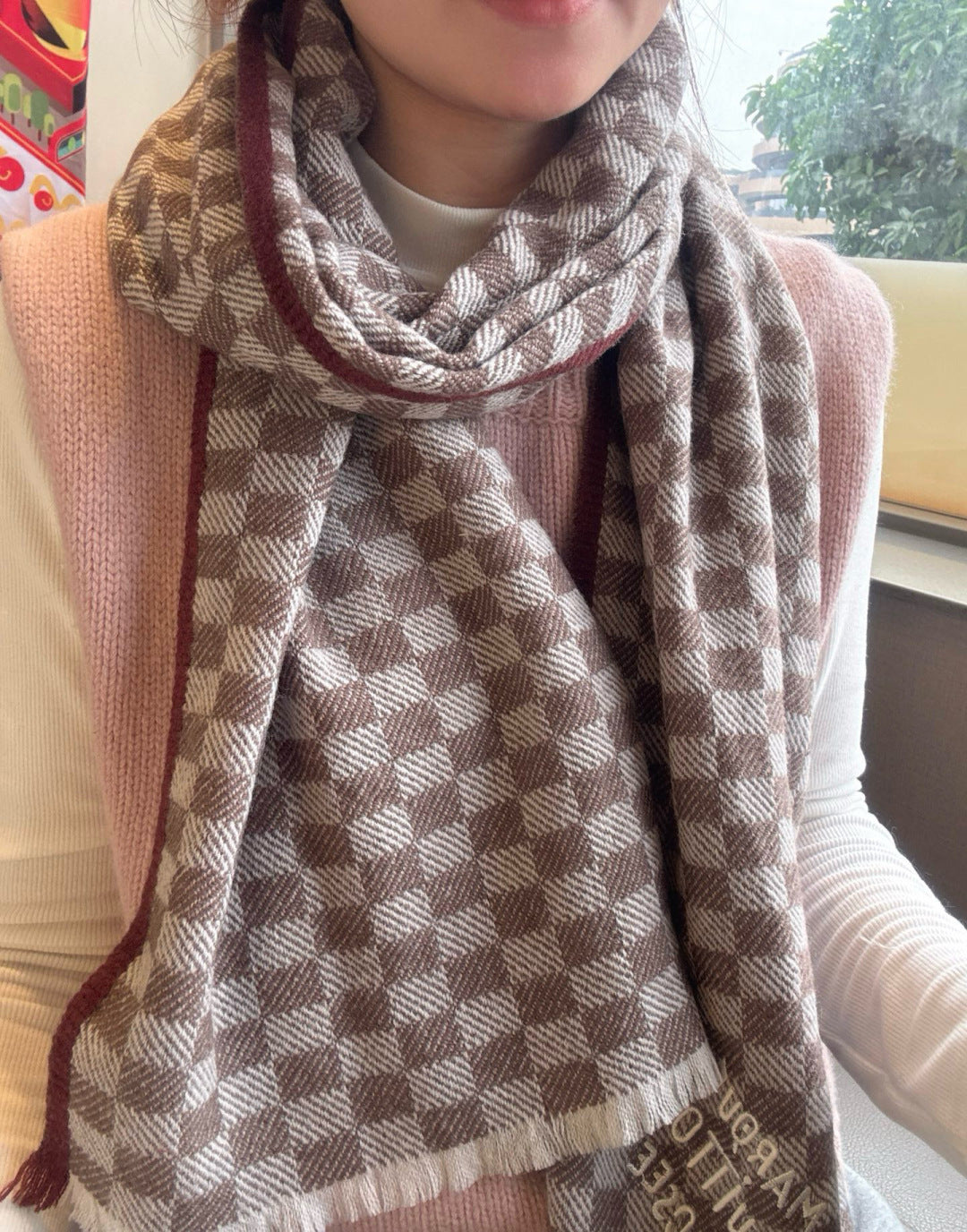 LV Classic Scarf 190cm Light Brown Cashmere 971114