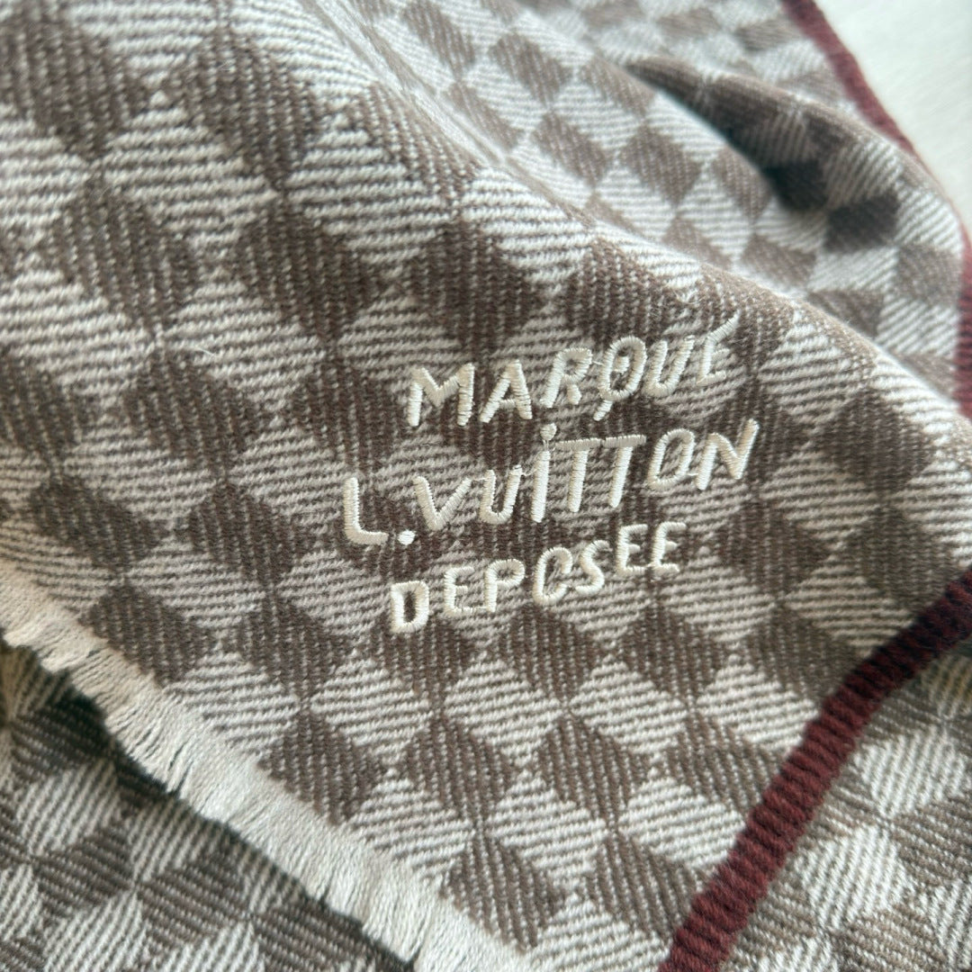 LV Classic Scarf 190cm Light Brown Cashmere 971114
