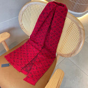 LV Scarf 180cm Red Black Cashmere 973413