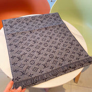LV Scarf 180cm Gray Cashmere 973415