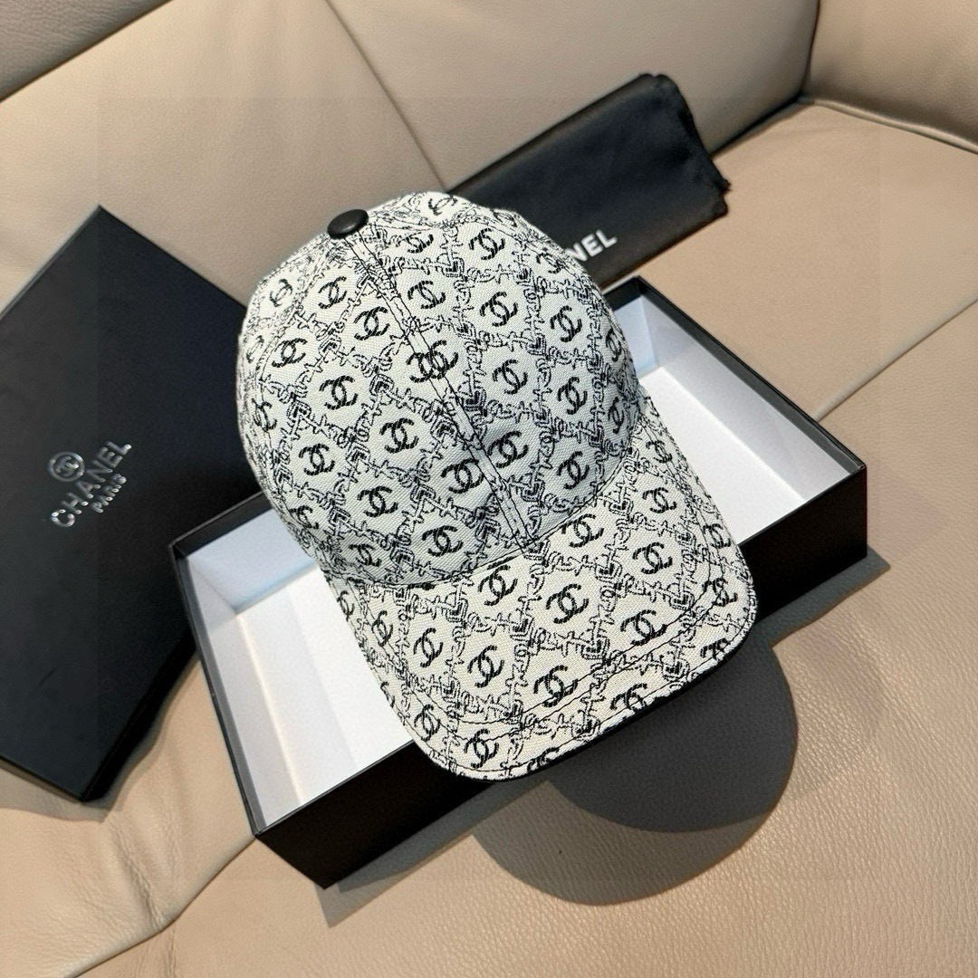 Chanel CC Logo Jacquard Baseball Cap 413094