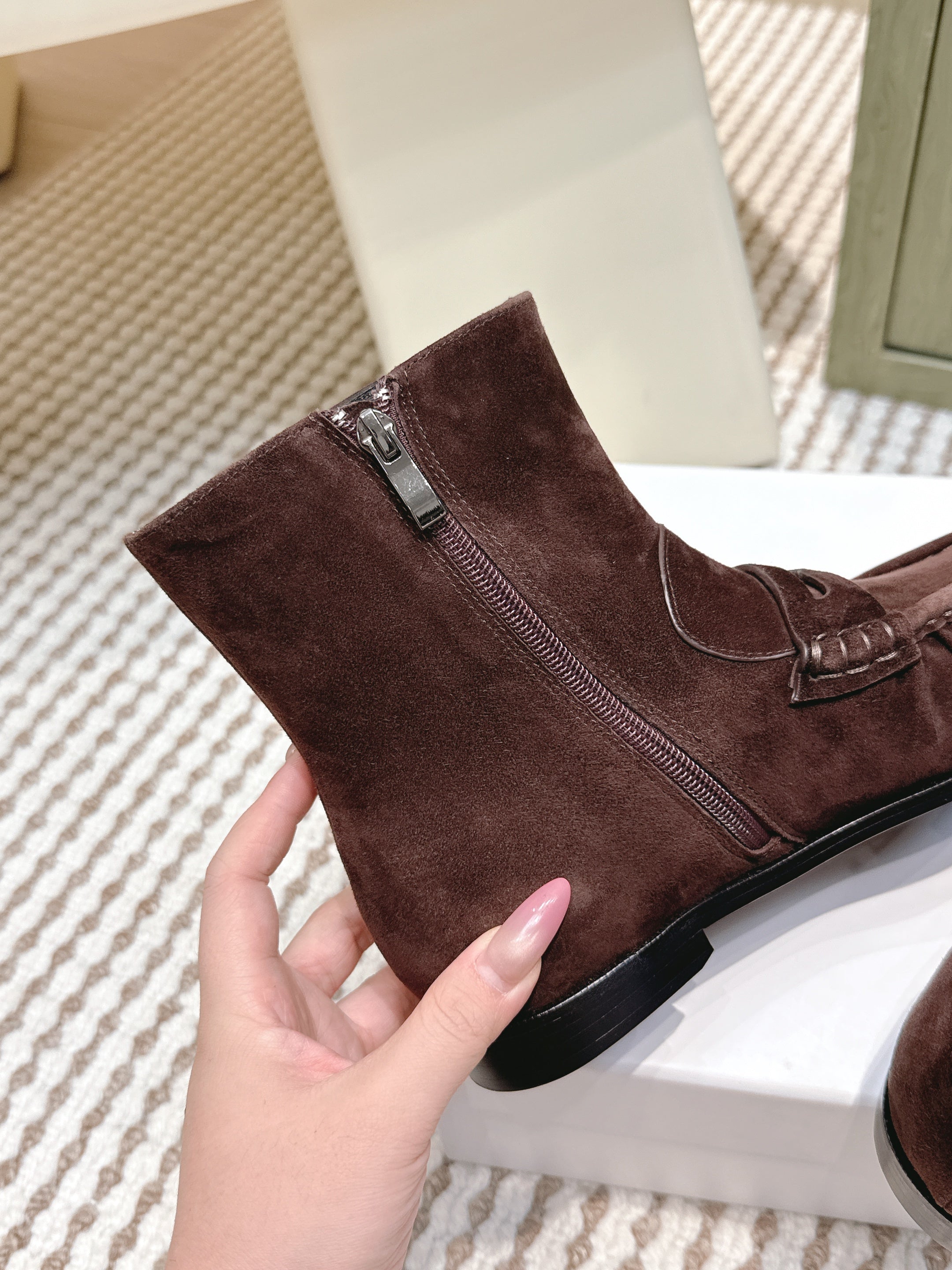 YSL 2025 High-top Loafer Brown Suede 569418