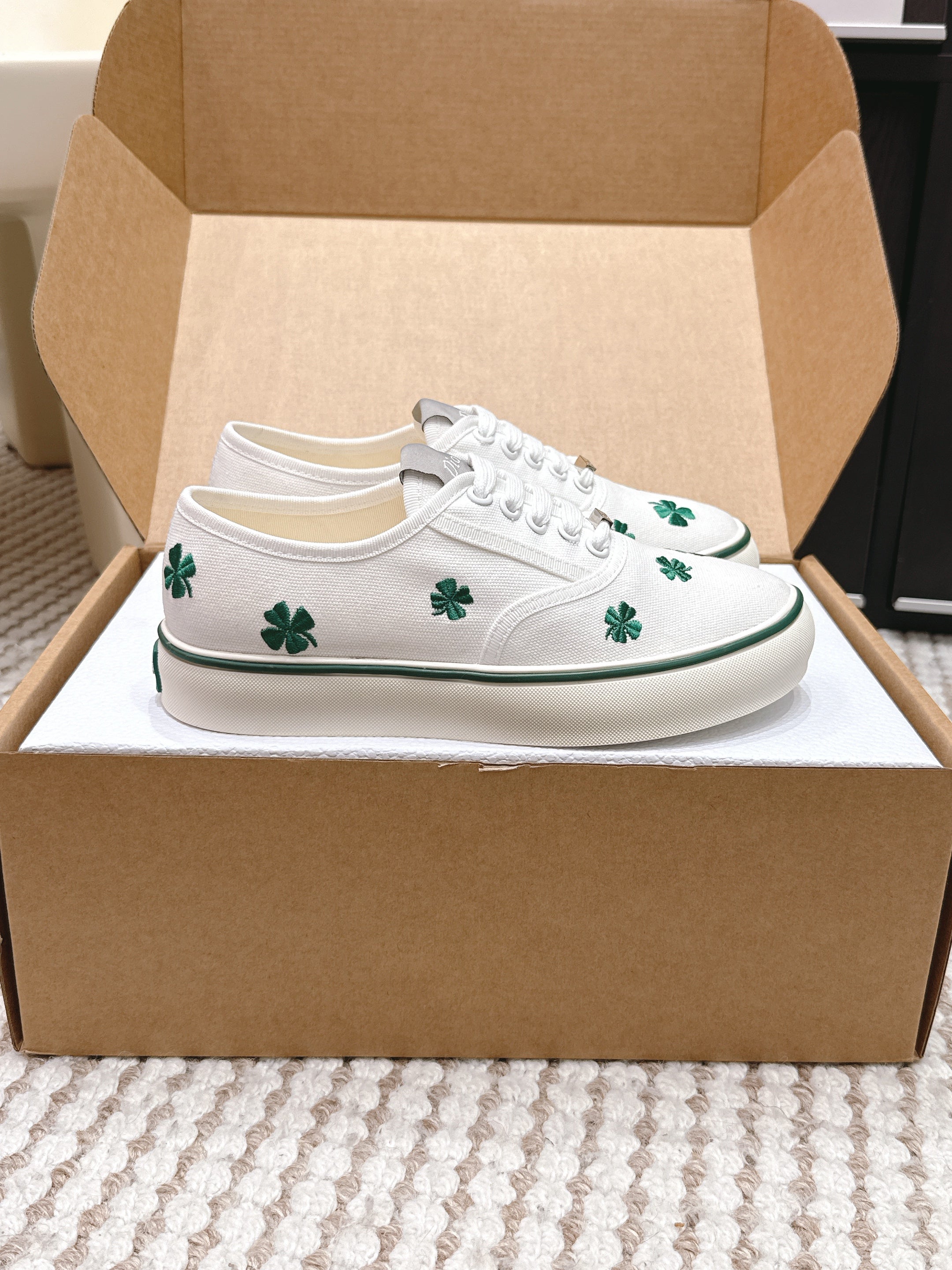 CD 26 Platform Sneaker White Green Canvas 632439