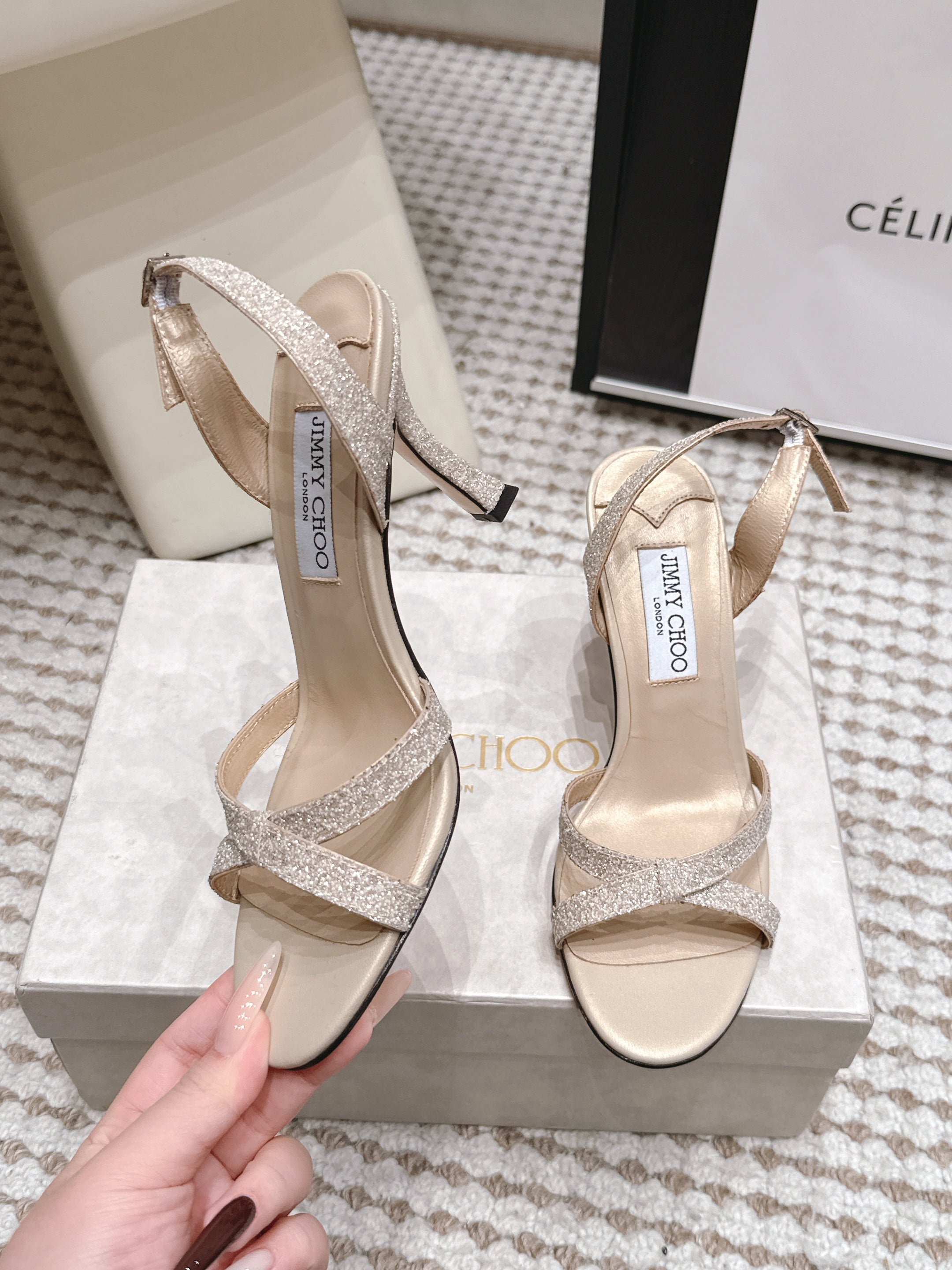 Jimmy Choo 2026 Elsy Sandals Suede Leather 930980