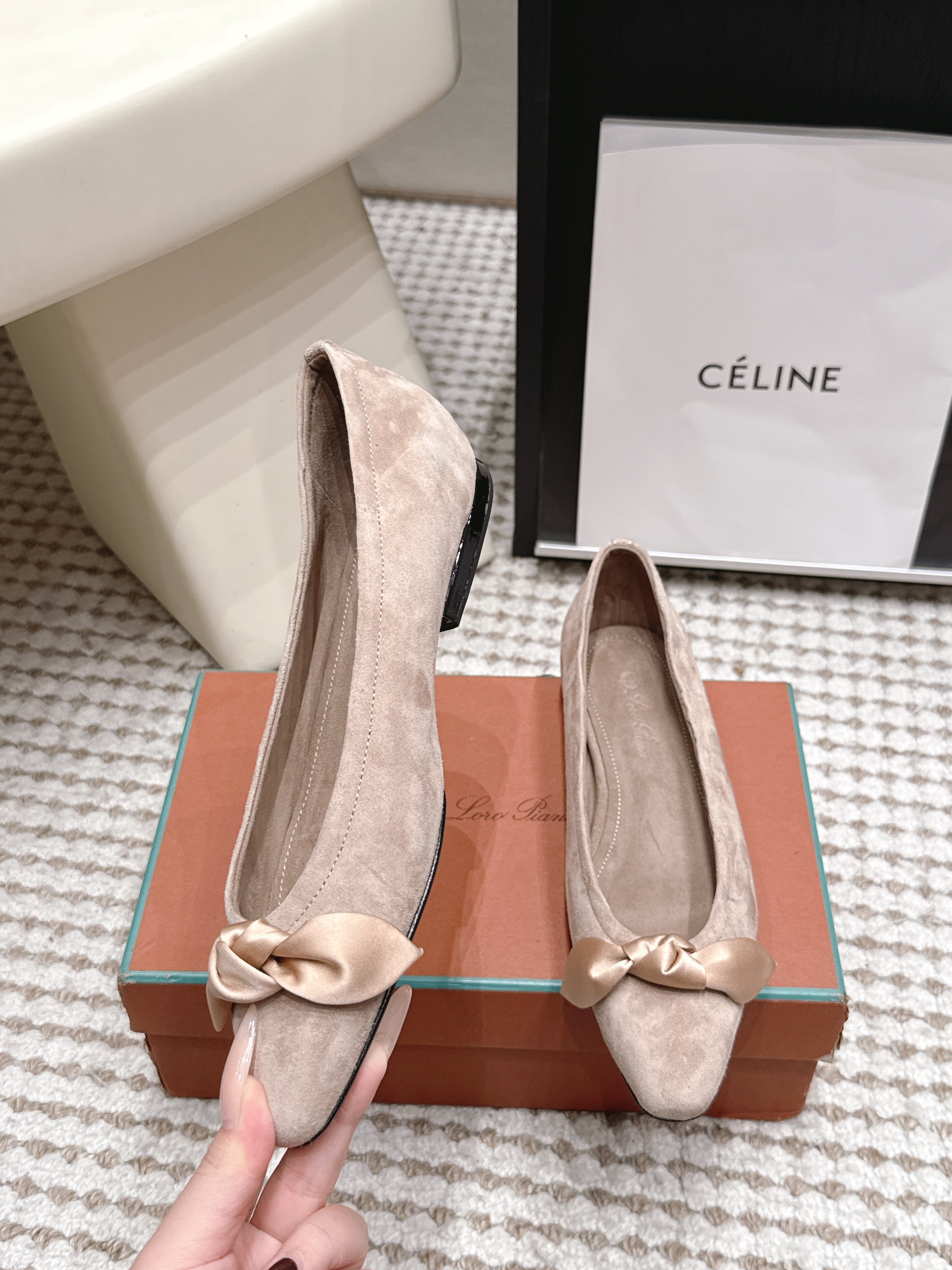 Loro Piana 2026 Bow Ballet Flat Suede 930997