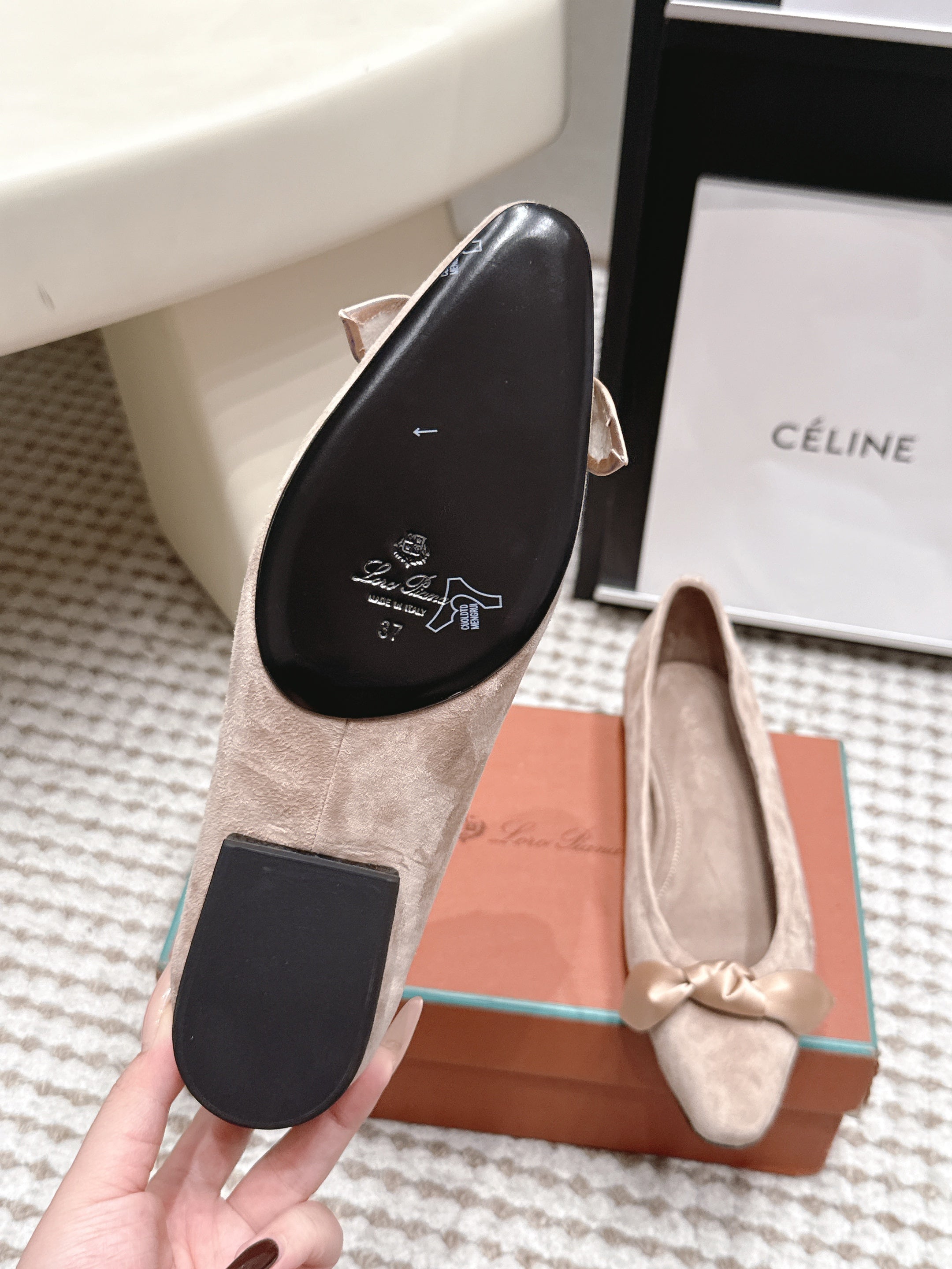 Loro Piana 2026 Bow Ballet Flat Suede 930997