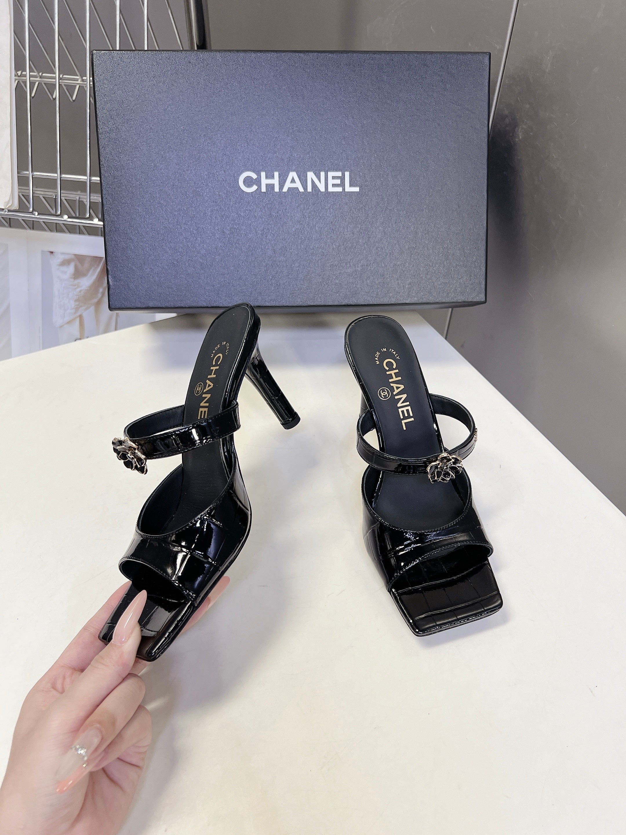 Channel 2026 Mule 70mm Embossing And Suede Calfskin 895349