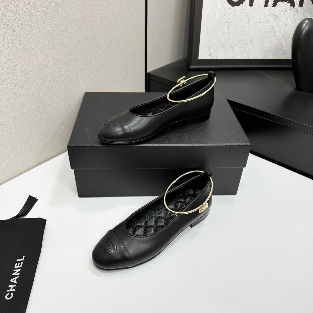 CC 26s Ballet Flats Black Sheepskin 626304