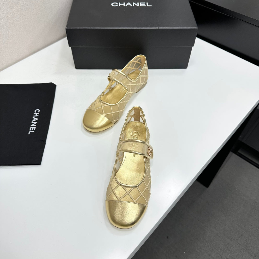Chanel 2026 Mary Jane Ballet Flat Mesh Sheepskin 925879