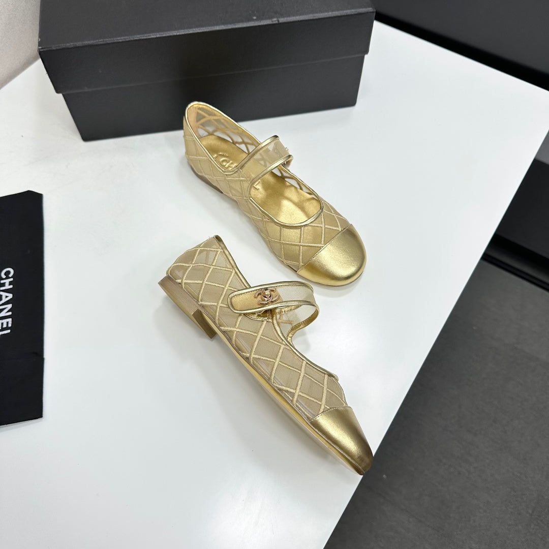 Chanel 2026 Mary Jane Ballet Flat Mesh Sheepskin 925879