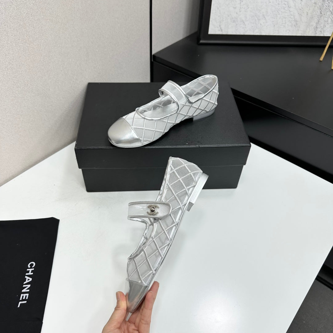 Chanel 2026 Mary Jane Ballet Flat Mesh Sheepskin 925879