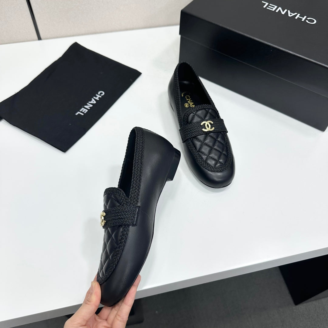 Chanel 2026 Slip-on Loafers Tweed Leather 944486