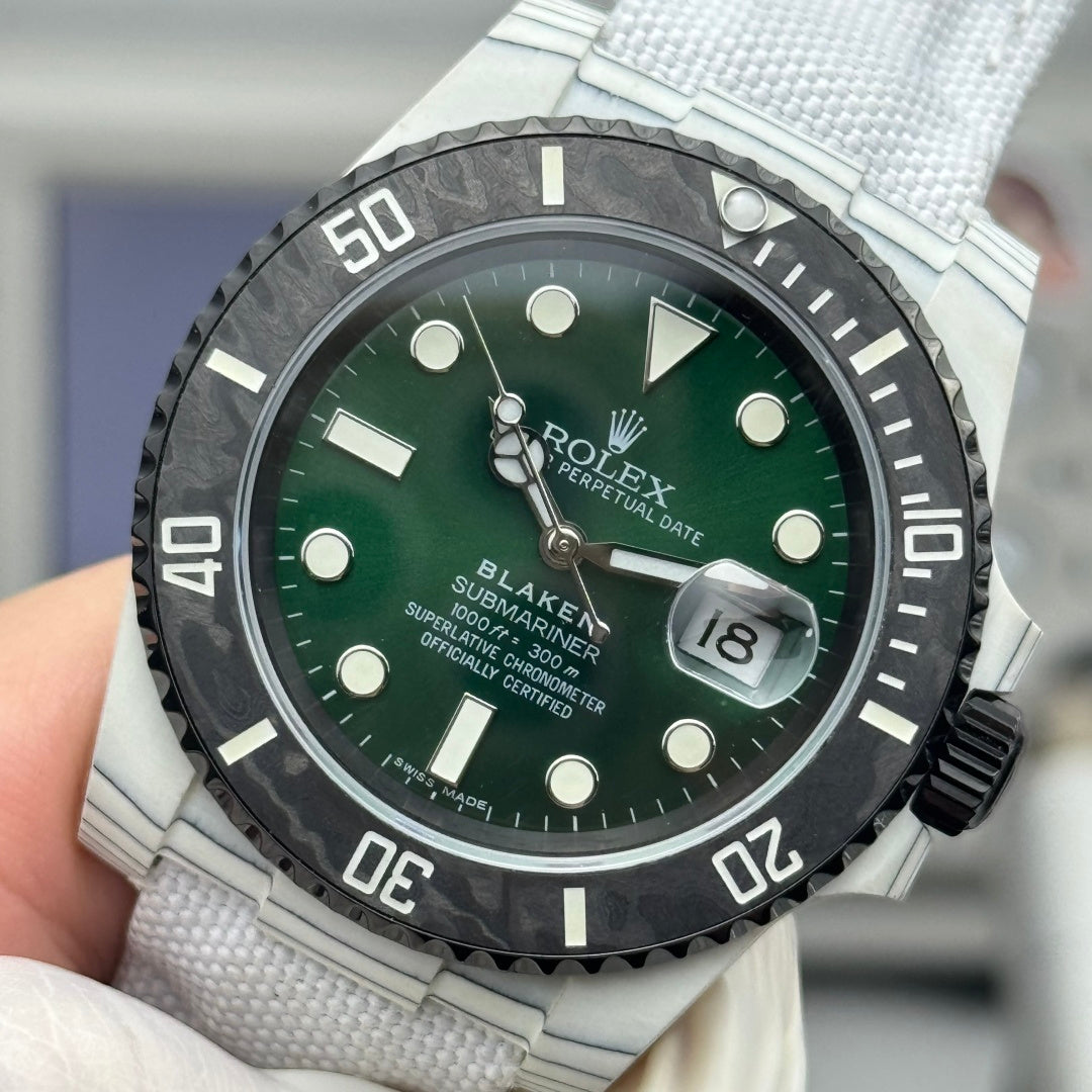 Rolex Submariner Date Custom Carbon Grey Black Green Dial