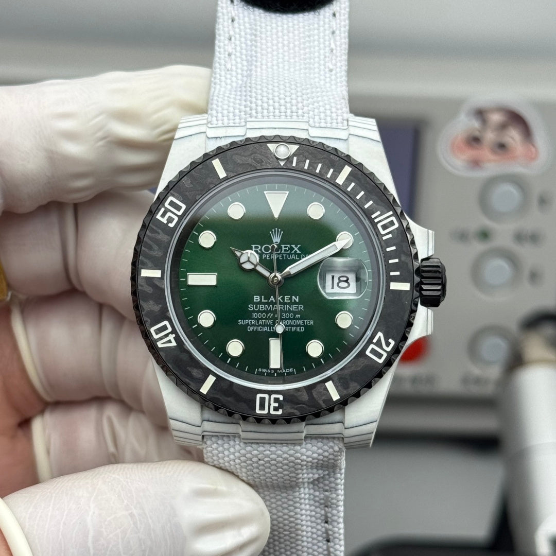 Rolex Submariner Date Custom Carbon Grey Black Green Dial