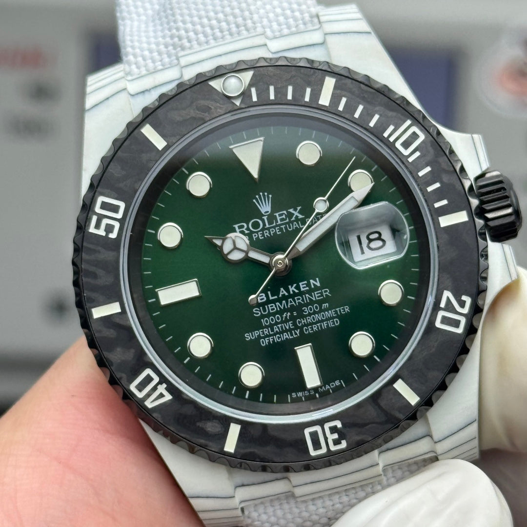 Rolex Submariner Date Custom Carbon Grey Black Green Dial
