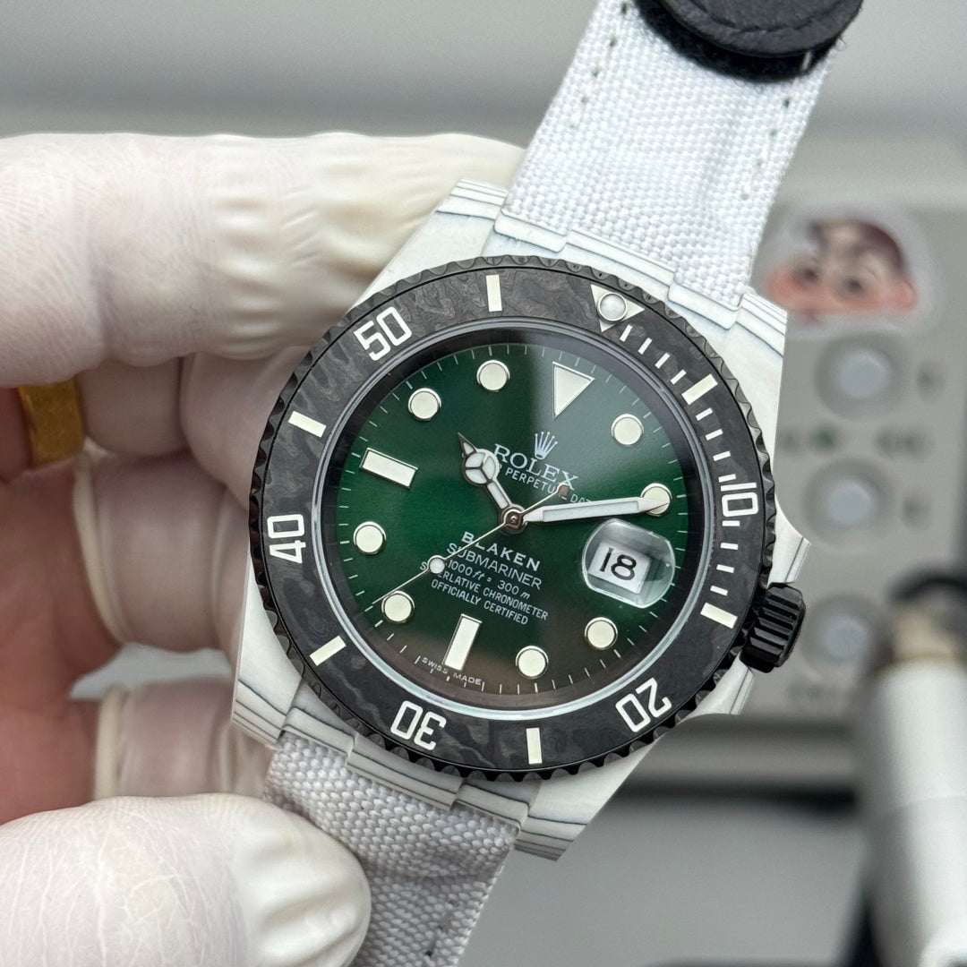 Rolex Submariner Date Custom Carbon Grey Black Green Dial